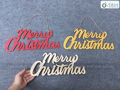 Chữ Merry Christmas 35x14cm [Bằng gỗ - Nhiều màu] CHU-GO-18
